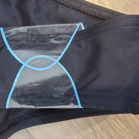 ASOS Black Red Strappy Hook & Eye Triangle Bikini Top & Back Seam String Bottom - Picture 12 of 14